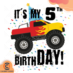 its my 5th birthday svg, birthday svg, monster tru