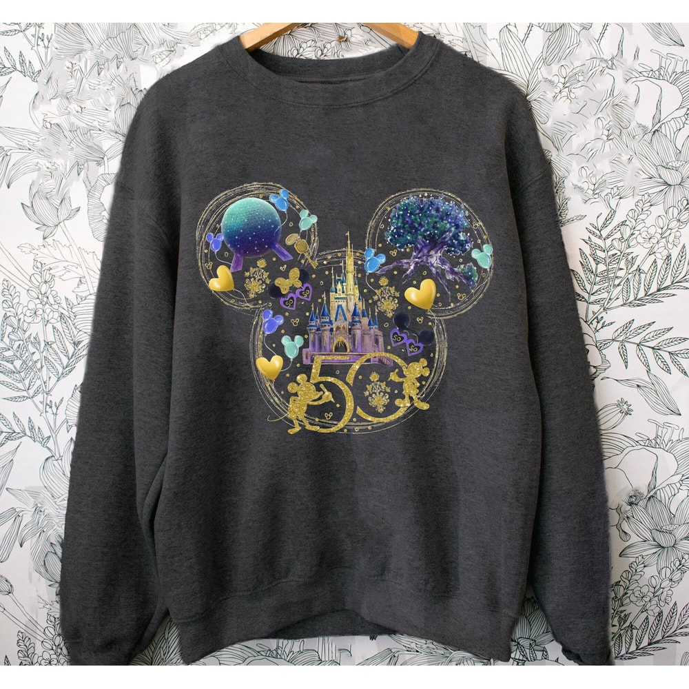 Mickey and Minnie Disney 50th Anniversary Sweatshirt Walt Disney World Shirt Magic Kingdom Epcot Park Disneyland Vacation Trip - 3.jpg
