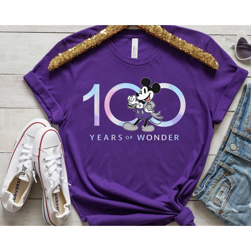 Mickey and Minnie Disney100 Couple Matching Shirt Disney 100 Years Of Wonder Tee Disneyland 100th Anniversary Shirt Disney Park Tee - 4.jpg