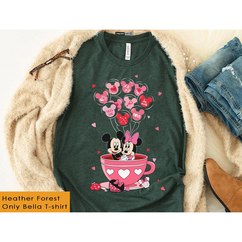 Mickey and Minnie Mouse Valentine Balloon Tea Cup Shirt  Disney Valentine's Day T-shirt  Disneyland Couple Matching  Magic Kingdom Trip - 3.jpg