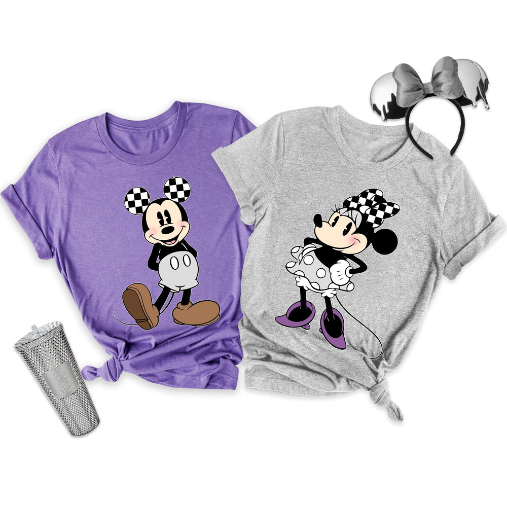 Mickey and Minnie Plaid Disney100 Outfit Shirt Walt Disney World Couple T-shirt Disney 100 Years Of Wonder Disneyland 2023 Couple Trip - 1.jpg