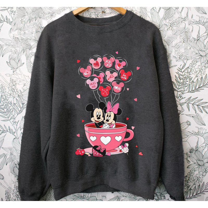Mickey and Minnie Mouse Valentine Balloon Tea Cup Shirt  Disney Valentine's Day T-shirt  Disneyland Couple Matching  Magic Kingdom Trip - 5.jpg