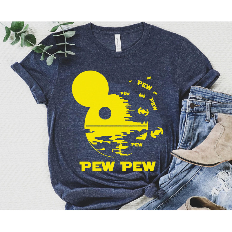 Mickey Death Star Pew Pew With Drone Shirt May The Fourth Star Wars Day Galaxy's Edge Star Wars Merchandise Walt Disney World - 1.jpg