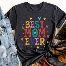 mickey head floral best mom ever shirt / disney
