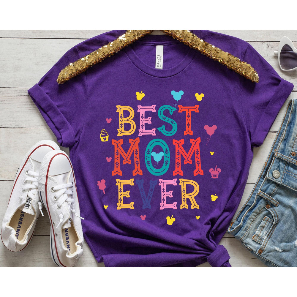 Mickey Head Floral Best Mom Ever Shirt Disney Mom T-shirt Mother's Day 2023 Gift For Mom Walt Disney World Magic Kingdom - 3.jpg