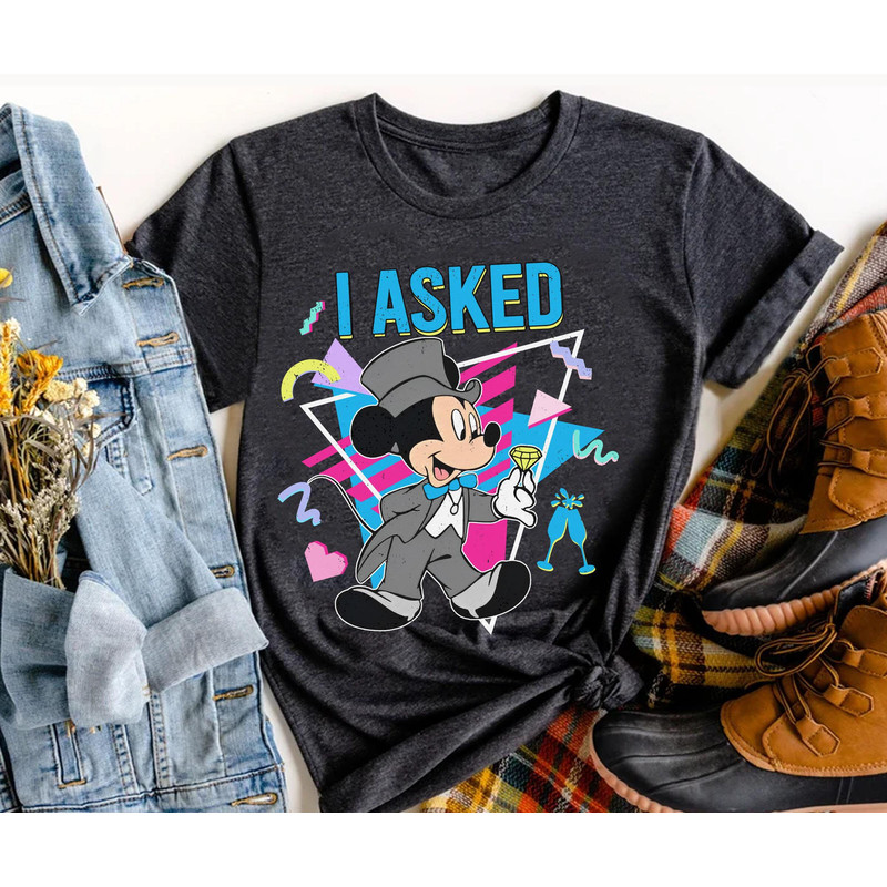 Mickey Minnie Bride and Groom I Asked I Said Yes Matching Shirt Retro Disney Wedding T-shirt Just Married Honeymoon Disneyland Trip - 2.jpg