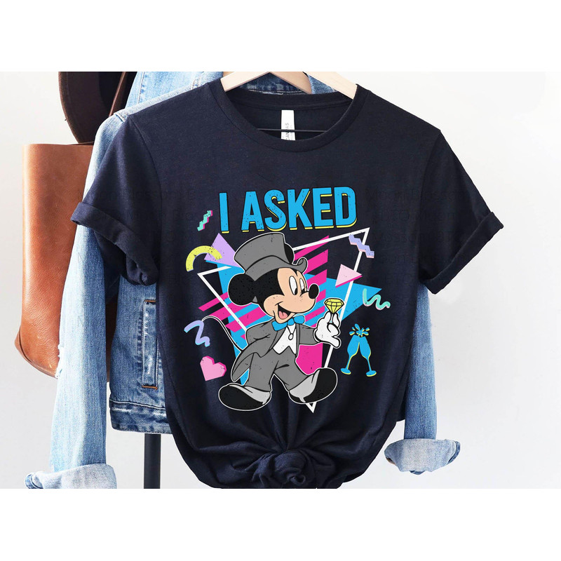 Mickey Minnie Bride and Groom I Asked I Said Yes Matching Shirt Retro Disney Wedding T-shirt Just Married Honeymoon Disneyland Trip - 4.jpg