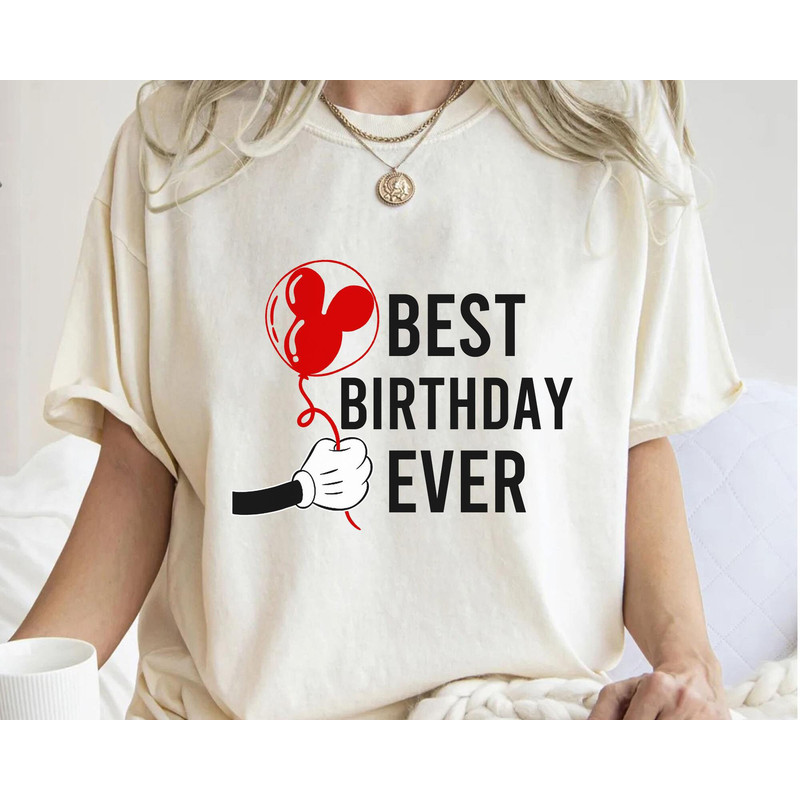 Mickey Mouse Balloon Best Birthday Ever Crew Shirt Cute Disney Birthday Squad T-shirt Disneyland Family Matching Disney Birthday Gift - 1.jpg