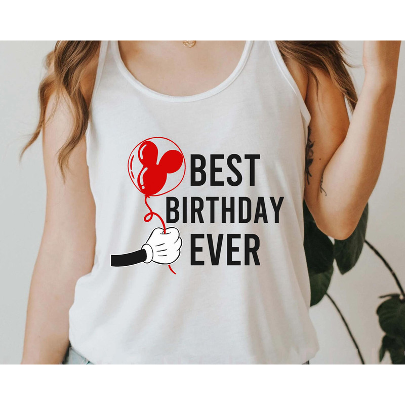 Mickey Mouse Balloon Best Birthday Ever Crew Shirt Cute Disney Birthday Squad T-shirt Disneyland Family Matching Disney Birthday Gift - 4.jpg