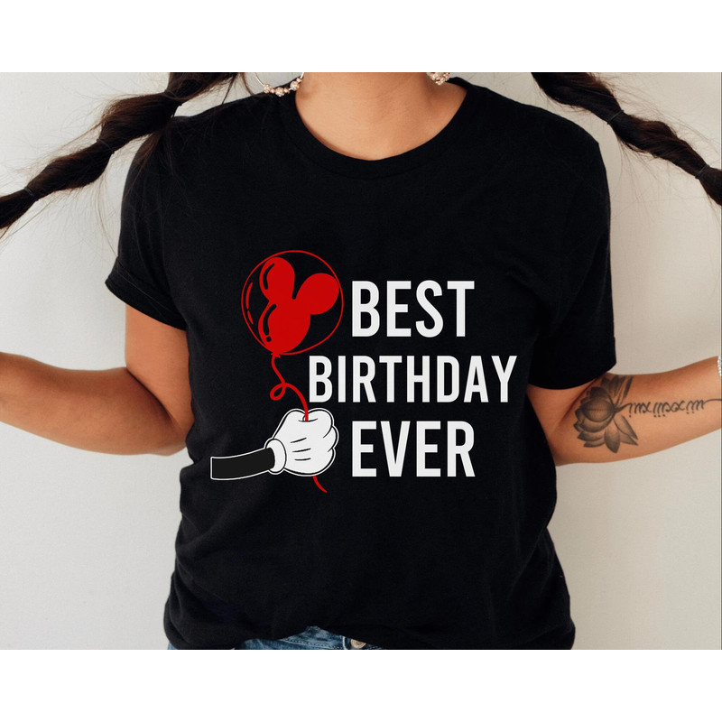 Mickey Mouse Balloon Best Birthday Ever Crew Shirt Cute Disney Birthday Squad T-shirt Disneyland Family Matching Disney Birthday Gift - 5.jpg