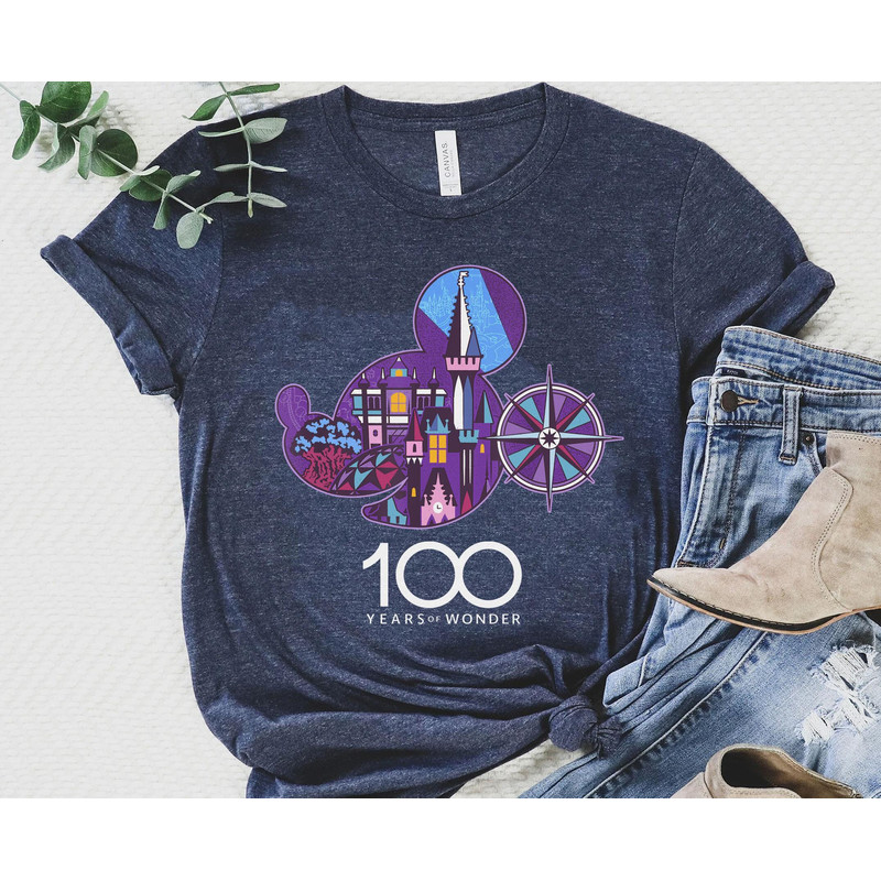Mickey Mouse Castle Disney 100 Years Of Wonder Shirt Walt Disney T-shirt Disneyland 2023 Trip 100th Anniversary Disney 100 Outfits - 2.jpg