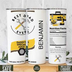 custom dad tumbler , personalized dad tumbler , gift for dad, dad tumbler , father's day gift, daddy tumbler