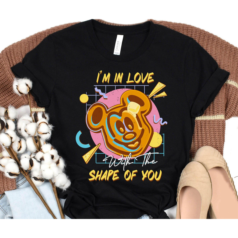 Mickey Mouse Waffle Disney Snacks I'm In Love With The Shape Of You Shirt Retro 90s Disney T-shirt Walt Disney World Disneyland Trip - 1.jpg