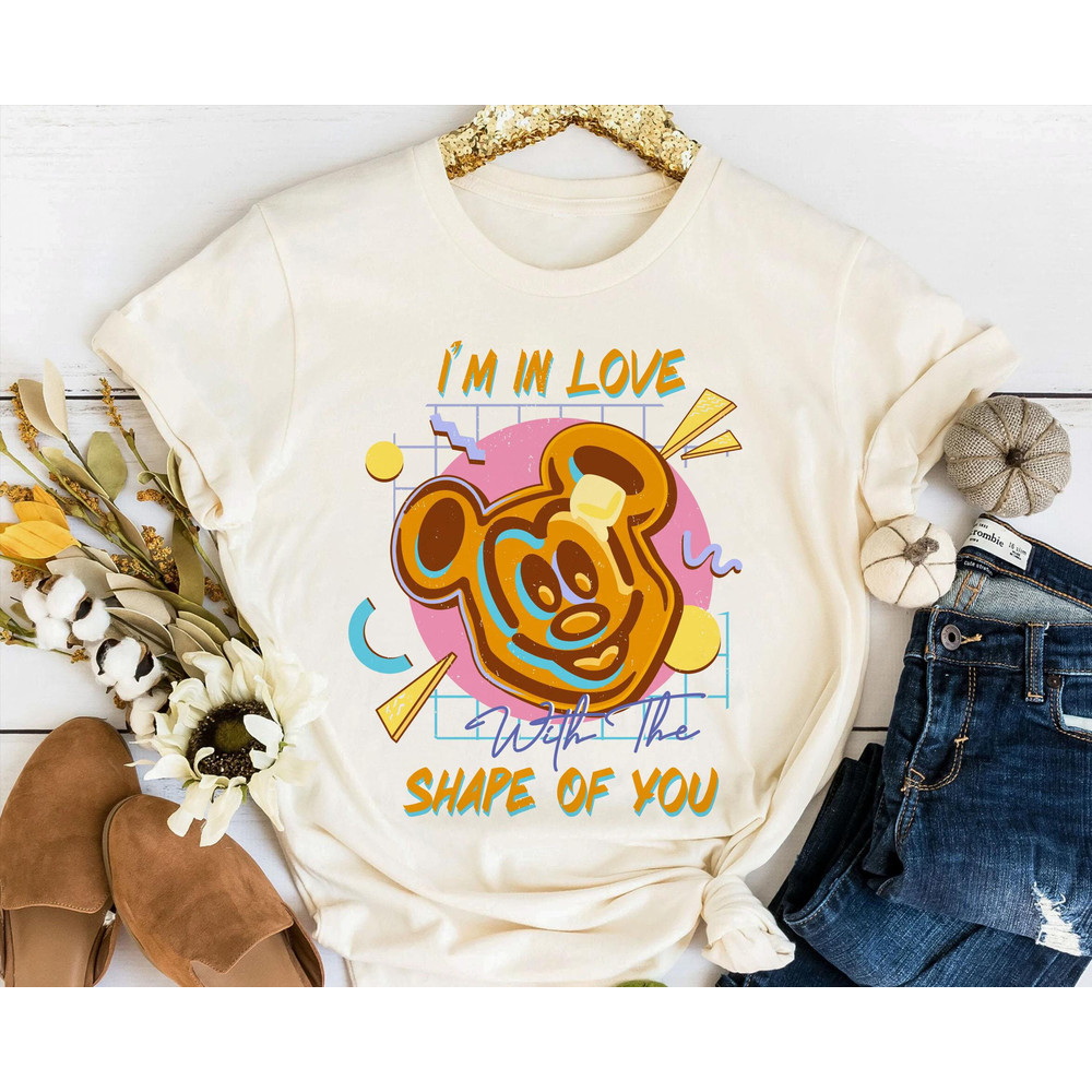 Mickey Mouse Waffle Disney Snacks I'm In Love With The Shape Of You Shirt Retro 90s Disney T-shirt Walt Disney World Disneyland Trip - 2.jpg