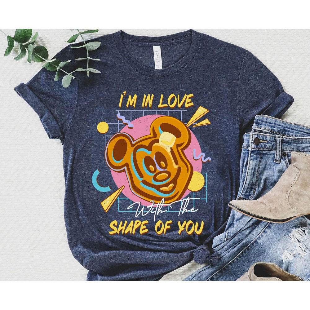 Mickey Mouse Waffle Disney Snacks I'm In Love With The Shape Of You Shirt Retro 90s Disney T-shirt Walt Disney World Disneyland Trip - 3.jpg