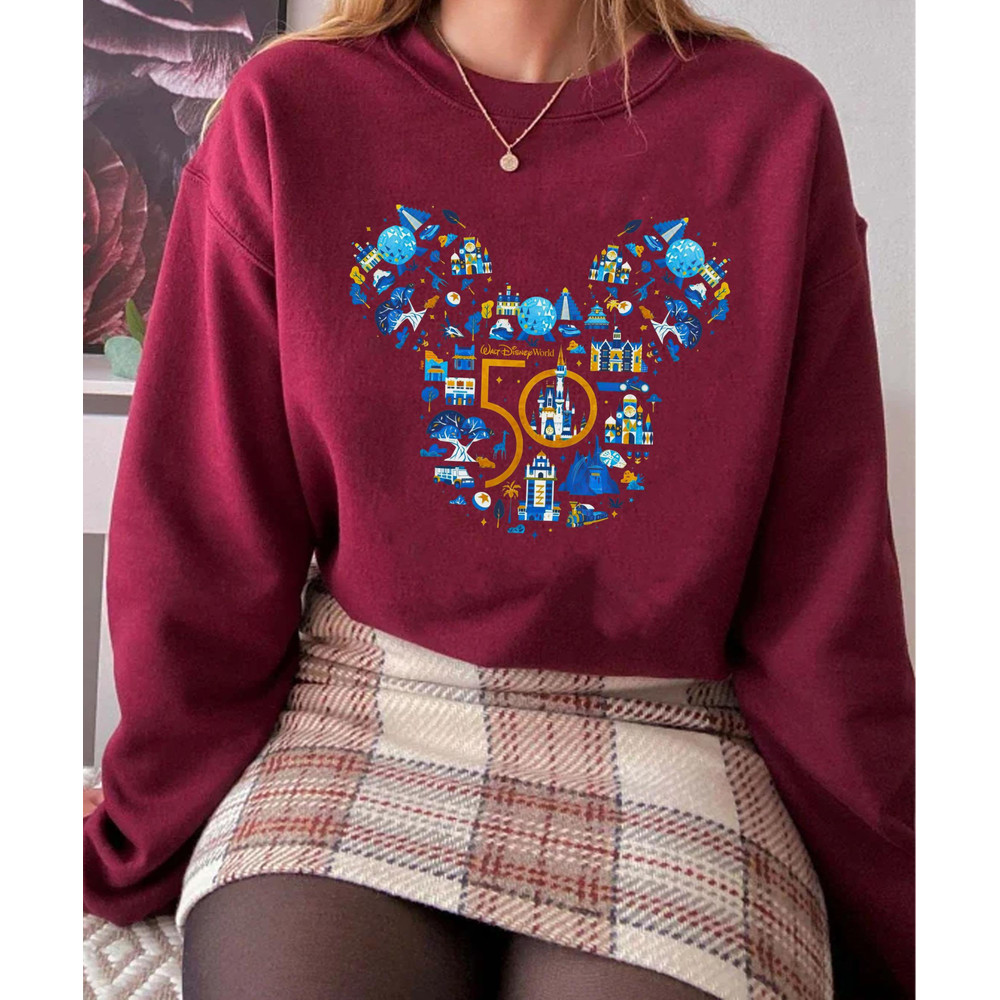 Mickey Walt Disney World 50th Anniversary Sweatshirt    Disney Park Shirt  Magic Kingdom  Epcot Park  Disneyland Vacation  Family Trip - 5.jpg