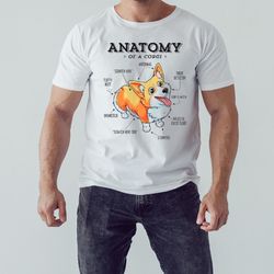 a corgi anatomy shirt, unisex clothing, shirt for men women, graphic design, unisex shirt