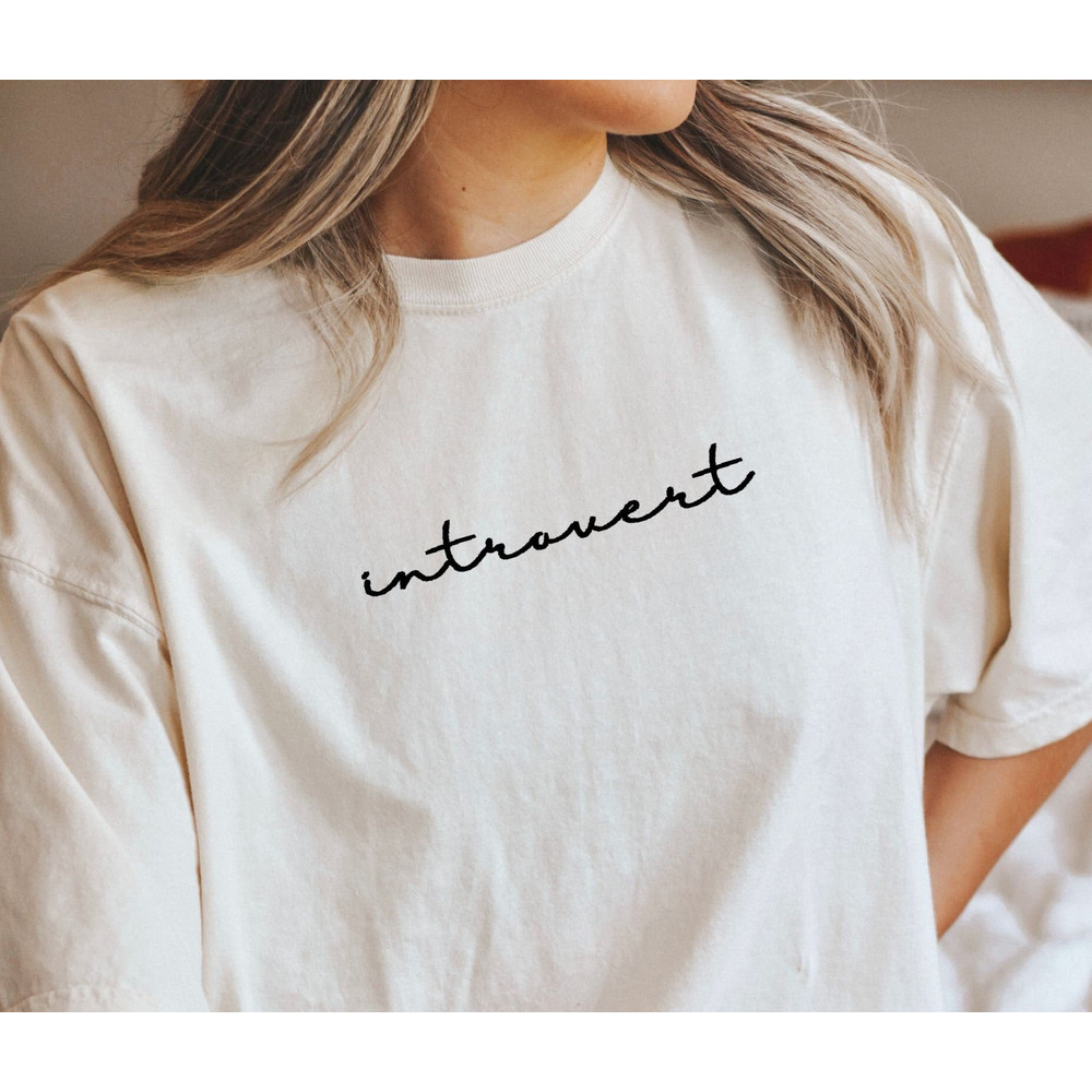 EMBROIDERED introvert shirt, comfort colors shirt, introvert, embroidered t-shirt, embroidered tee, embrodiered tshirt, gift for her - 1.jpg