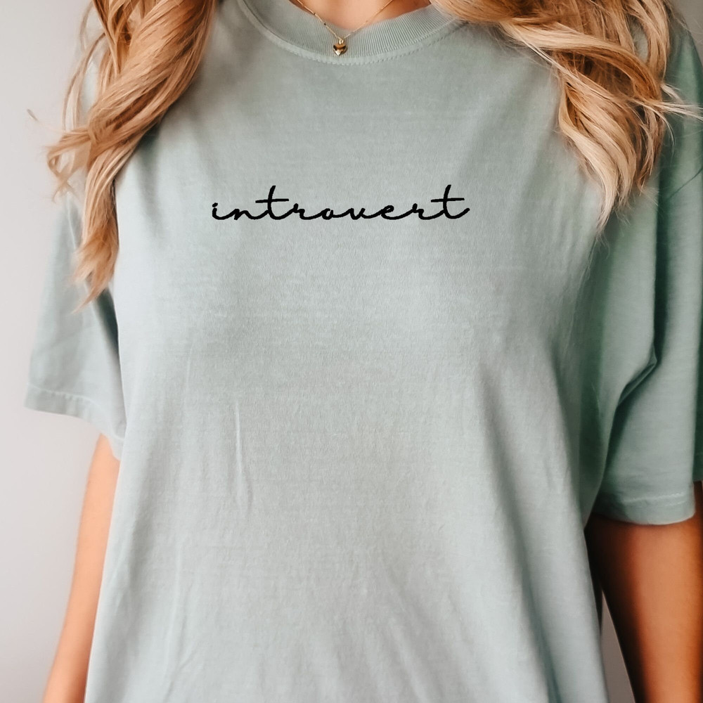 EMBROIDERED introvert shirt, comfort colors shirt, introvert, embroidered t-shirt, embroidered tee, embrodiered tshirt, gift for her - 3.jpg