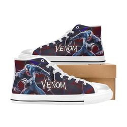 venom high canvas shoes for fan, women and men, venom high canvas shoes, venom marvel sneaker, venom marvel shoes