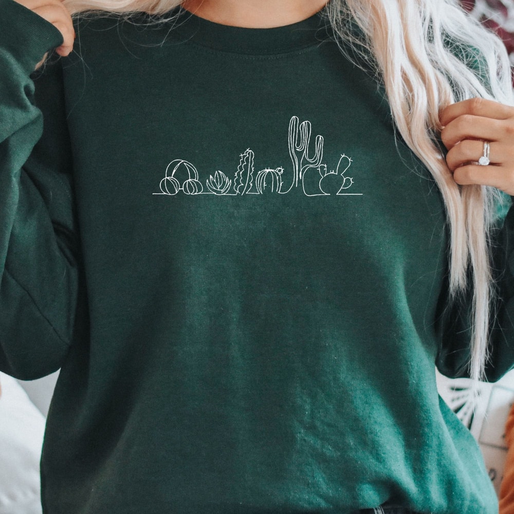 EMBROIDERED succulent crew, plant crewneck, embrodiered plants, garden, plant lover, plant clothing, embroidered crewneck, plantaholic - 2.jpg