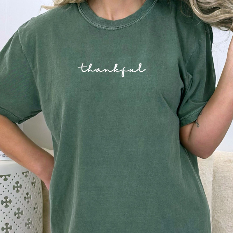 EMBROIDERED thankful shirt, comfort colors shirt, embroidered t-shirt, embroidery, thankful, faith shirt, inspirational shirt - 1.jpg