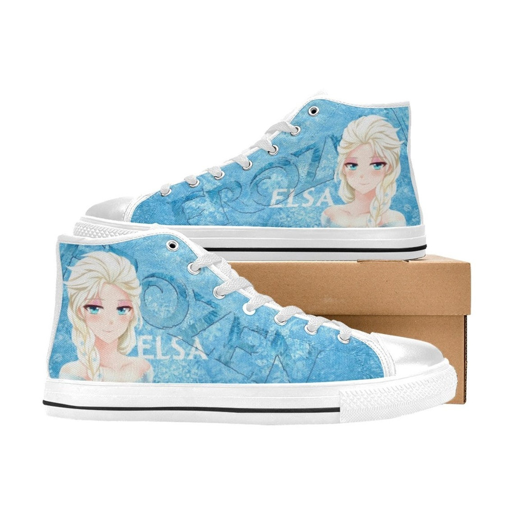 Frozen High Canvas Shoes for Fan, Women and Men, Frozen High Canvas Shoes, Frozen Sneaker, Frozen Shoes