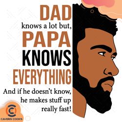 dad knows a lot but papa knows everything svg, fat