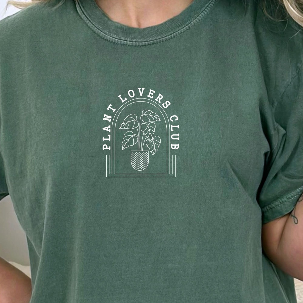 Plant EMBROIDERED shirt, comfort colors shirt, embrodiered tee, plant lover, plant tshirt, oversized tshirt, plants, flowers, botanical - 1.jpg