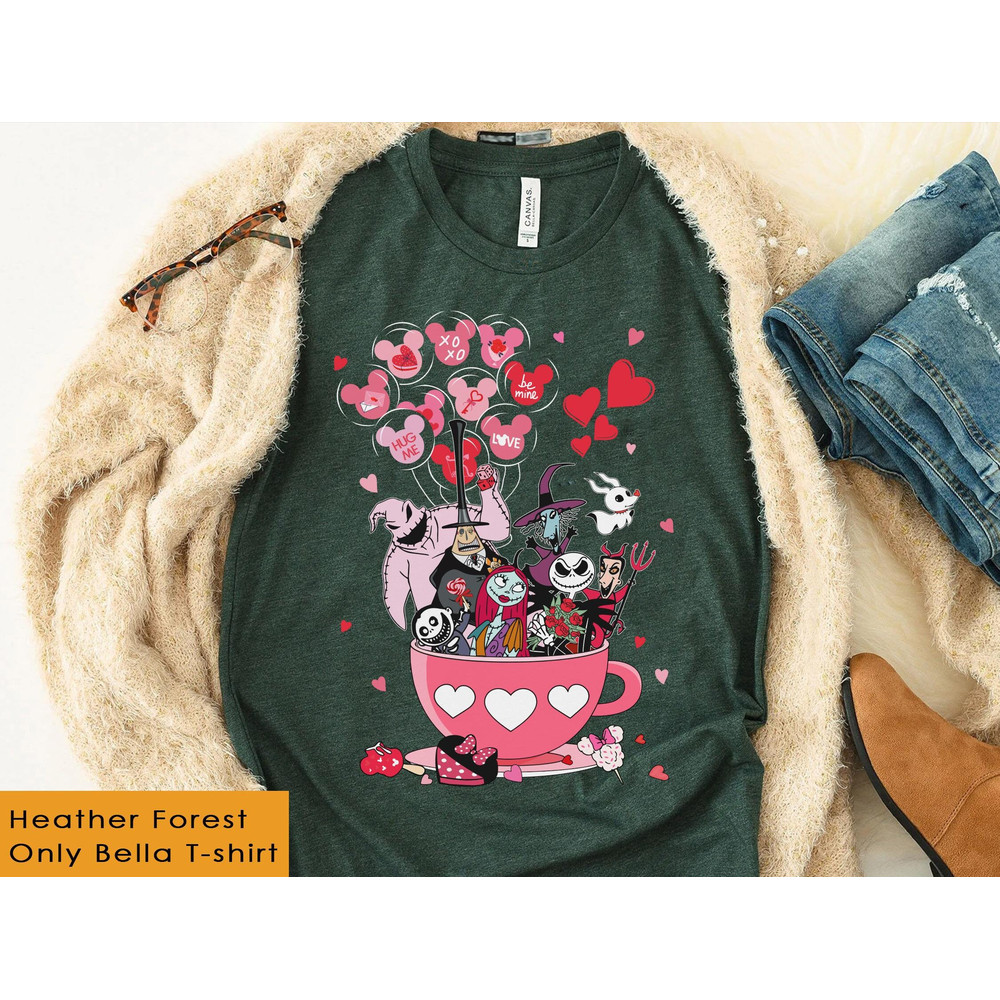 Nightmare before Christmas Mickey Balloon Tea Cup Shirt  Jack Sally Zero  Disney Valentine's Day Tee  Disneyland Couple Matching Trip - 2.jpg