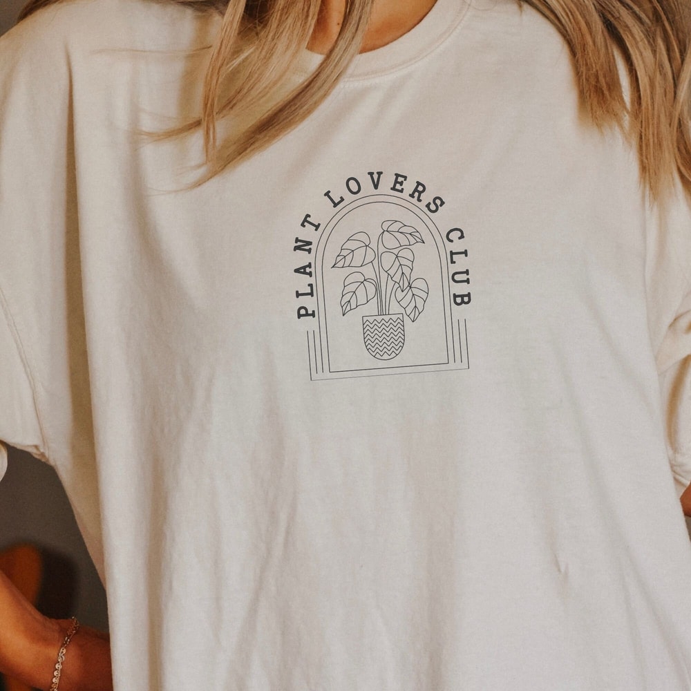 Plant EMBROIDERED shirt, comfort colors shirt, embrodiered tee, plant lover, plant tshirt, oversized tshirt, plants, flowers, botanical - 2.jpg