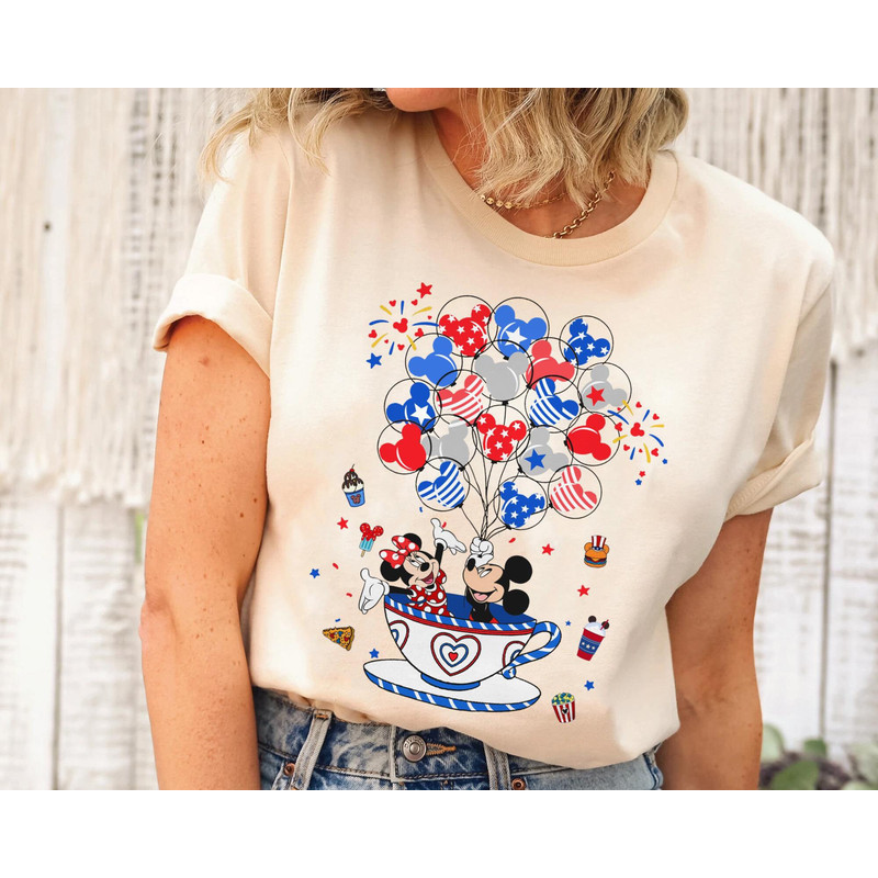 Patriotic Mickey And Minnie Balloon Tea Cup Shirt  Happy 4Th Of July Disney T-shirt  Disney Independence Day Outfits  Walt Disney World - 2.jpg
