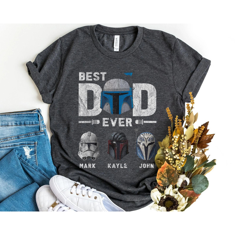 Personalized Best Dad Ever Jango Fett Clone Troopers Shirt Retro Star Wars Dad Shirt Father's Day Gift For Dad with Custom Kids Name - 4.jpg