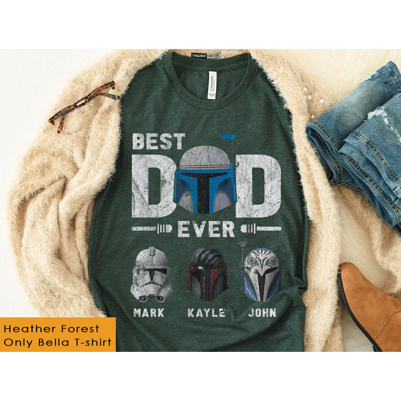 Personalized Best Dad Ever Jango Fett Clone Troopers Shirt Retro Star Wars Dad Shirt Father's Day Gift For Dad with Custom Kids Name - 5.jpg