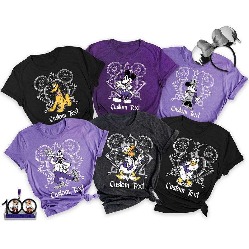Personalized Disney 100 Years Of Wonder Characters Shirt Custom Mickey Mouse and Friends Disney100 T-shirt Disneyland 100th Anniversary - 1.jpg
