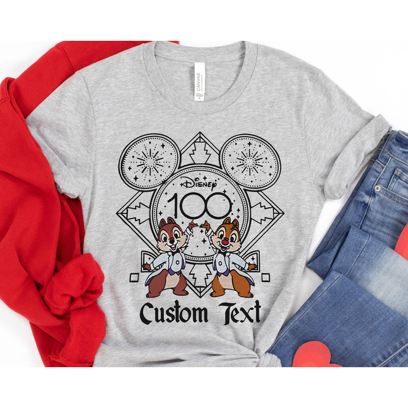 Personalized Disney 100 Years Of Wonder Characters Shirt Custom Mickey Mouse and Friends Disney100 T-shirt Disneyland 100th Anniversary - 2.jpg