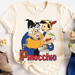 pinocchio and geppetto shirt / retro 90s disney
