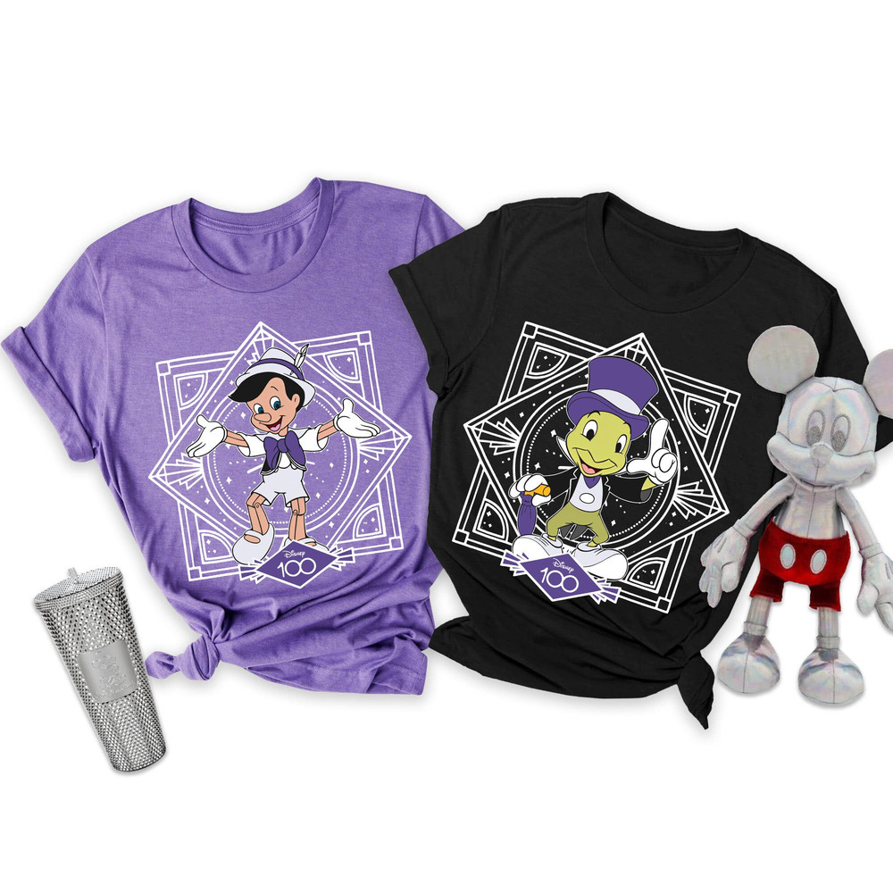 Pinocchio And Jiminy Cricket Disney 100 Years Of Wonder Shirt  100th Anniversary Tee  Walt Disney Company T-shirt  Disneyland 2023 Trip - 1.jpg