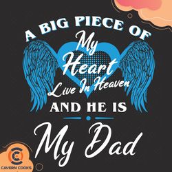 a big piece of my heart live in heaven svg, father