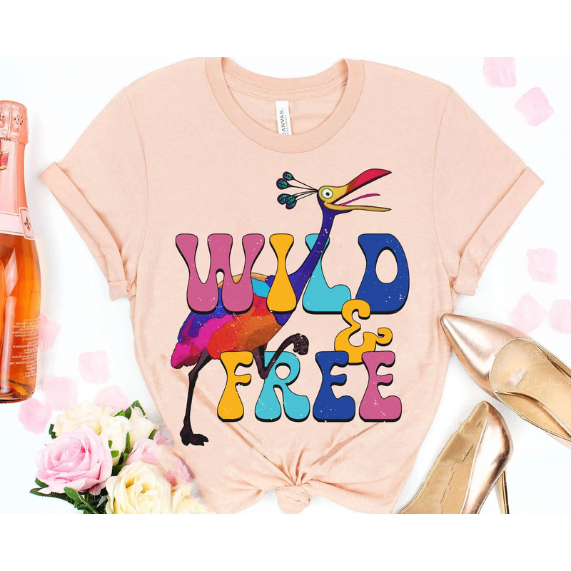 Pixar Up Movie Kevin Wild And Free Shirt Disney Kevin Up Up Movie Merch Walt Disney World Fantasyland Disneyland Trip Outfits - 3.jpg