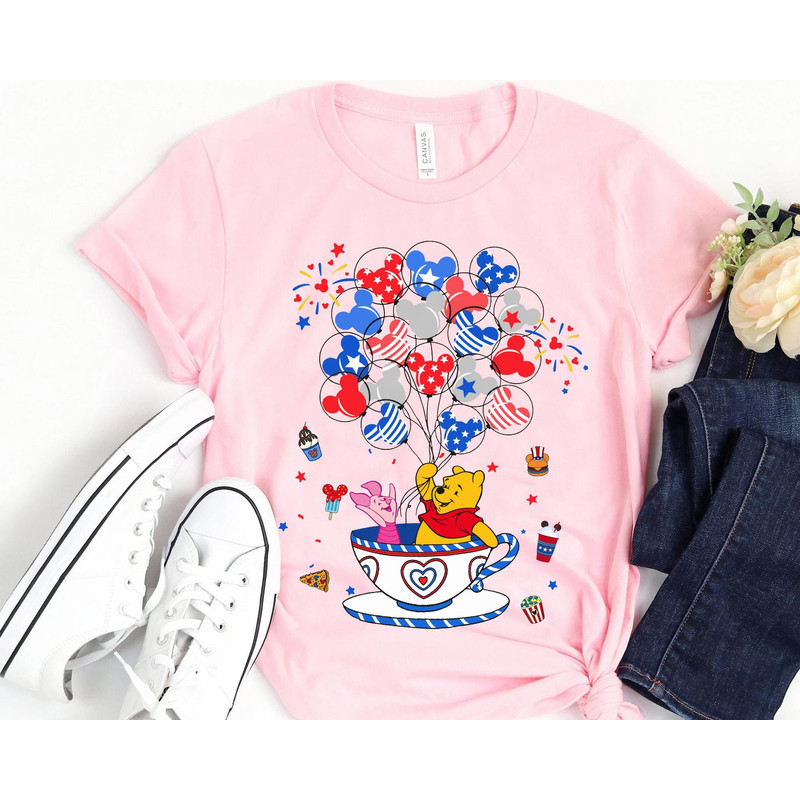 Pooh And Piglet Balloon Tea Cup 4Th Of July Shirt  Disney Patriotic USA Flag T-shirt  Disney Independence Day Tee  Walt Disney World - 3.jpg