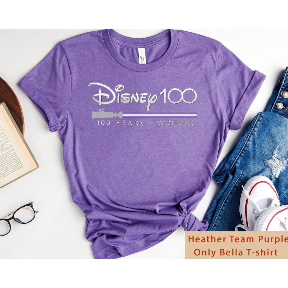 Purple Lightsaber Disney 100 Years Of Wonder Shirt Star Wars Disney 100th Anniversary T-shirt Walt Disney World Disneyland 2023 Trip - 2.jpg