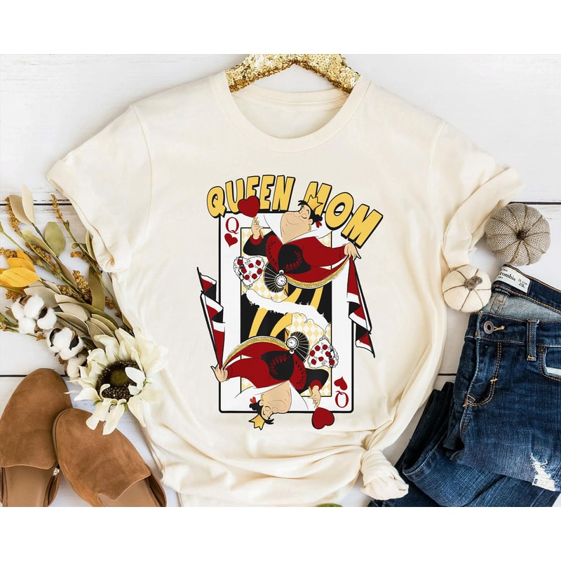 Queen Mom Queen Of Hearts Playing Card Shirt Alice In Wonderland Disney Mom T-shirt Mother's Day Gift Gift For Mom Disneyland Trip - 1.jpg