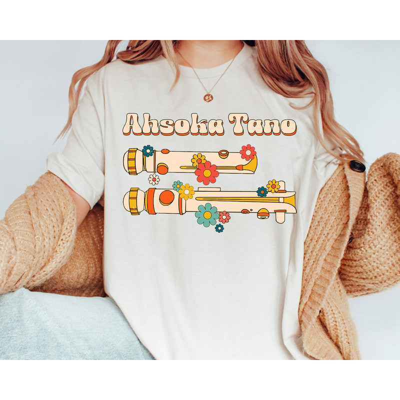 Retro 70s Ahsoka Tano Jedi Shirt Star Wars Lightsaber Floral T-shirt Galaxy's Edge Disney's Hollywood Studio Shirt Disneyland Trip - 1.jpg