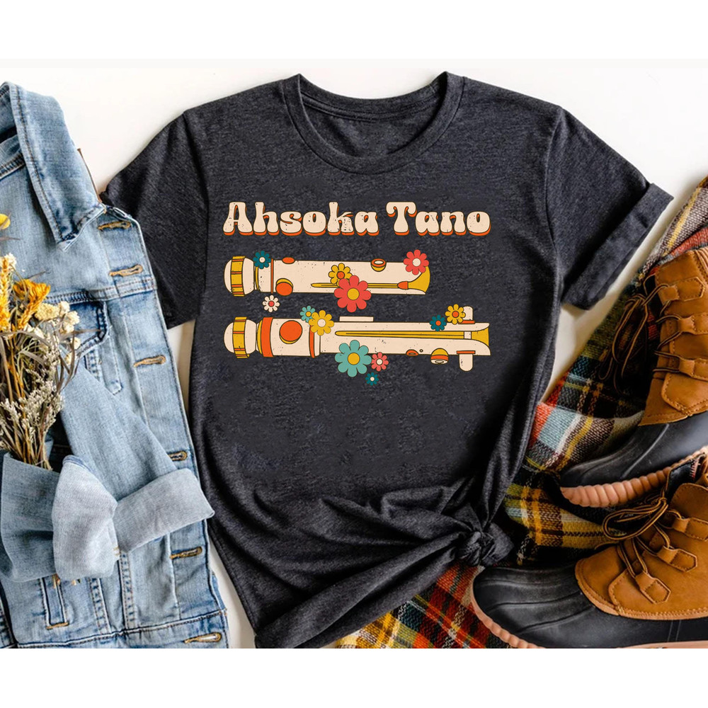 Retro 70s Ahsoka Tano Jedi Shirt Star Wars Lightsaber Floral T-shirt Galaxy's Edge Disney's Hollywood Studio Shirt Disneyland Trip - 3.jpg
