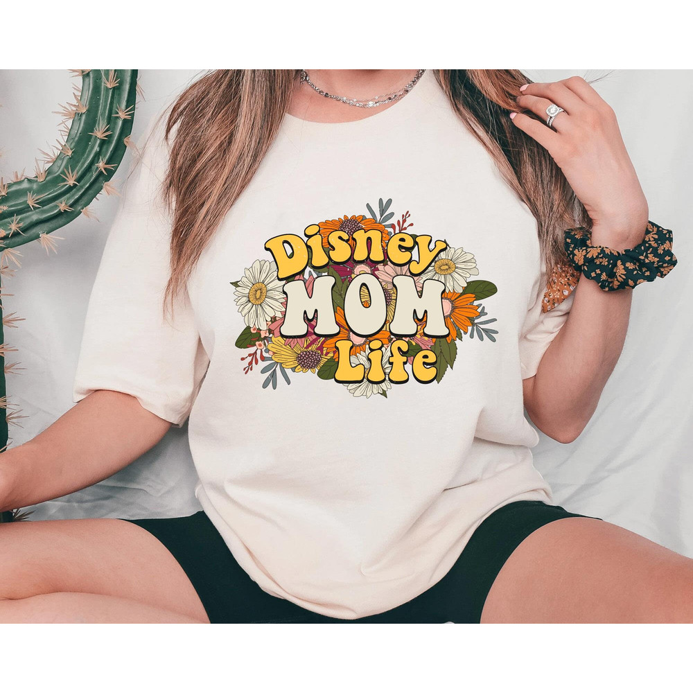 Retro 70s Disney Mom Life Shirt Mother Floral T-shirt Mother's Day Gift Ideas Motherhood Shirt Walt Disney World Disneyland Trip - 1.jpg