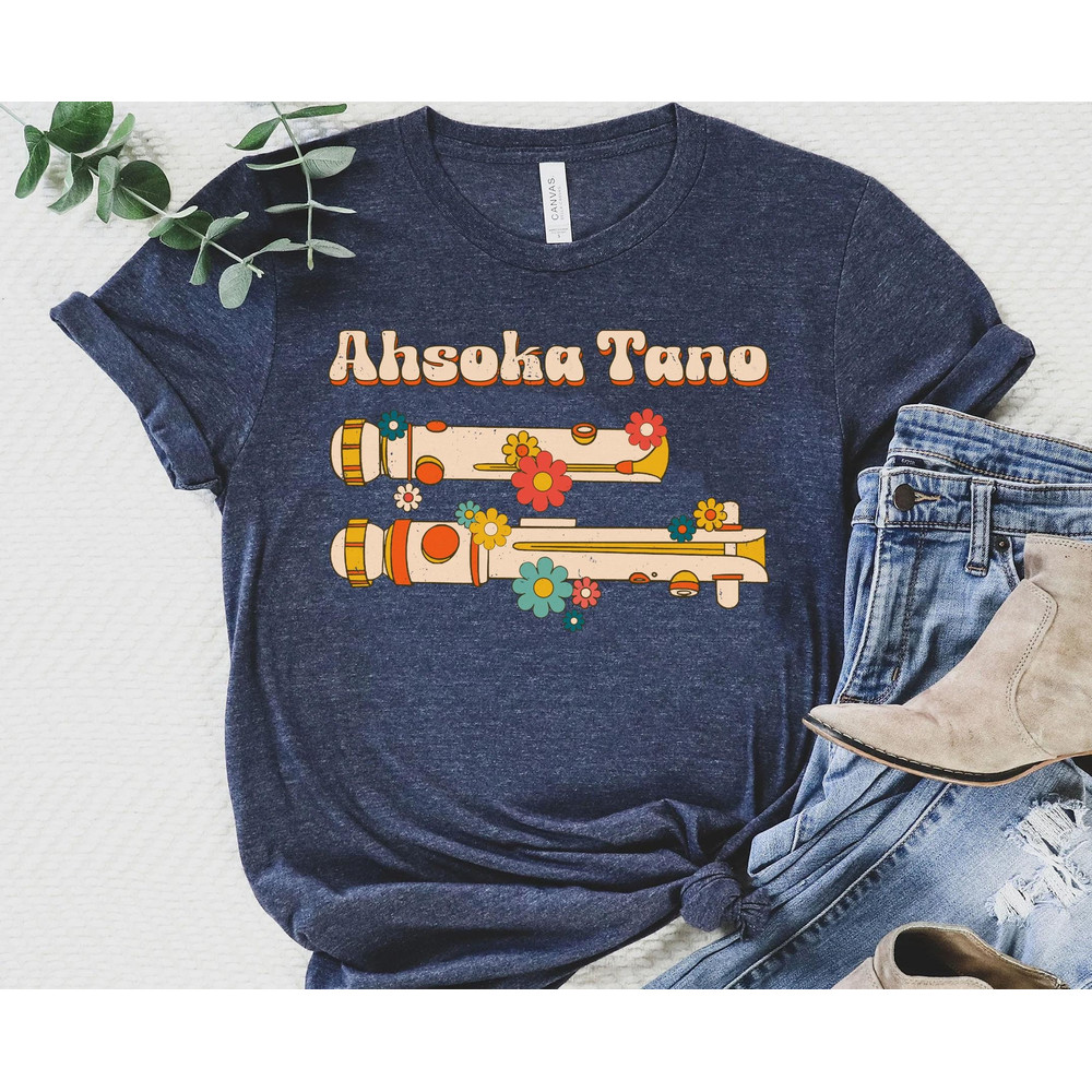 Retro 70s Ahsoka Tano Jedi Shirt Star Wars Lightsaber Floral T-shirt Galaxy's Edge Disney's Hollywood Studio Shirt Disneyland Trip - 4.jpg