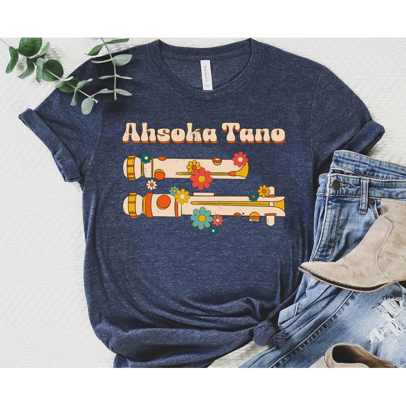 Retro 70s Ahsoka Tano Jedi Shirt Star Wars Lightsaber Floral T-shirt Galaxy's Edge Disney's Hollywood Studio Shirt Disneyland Trip - 4.jpg