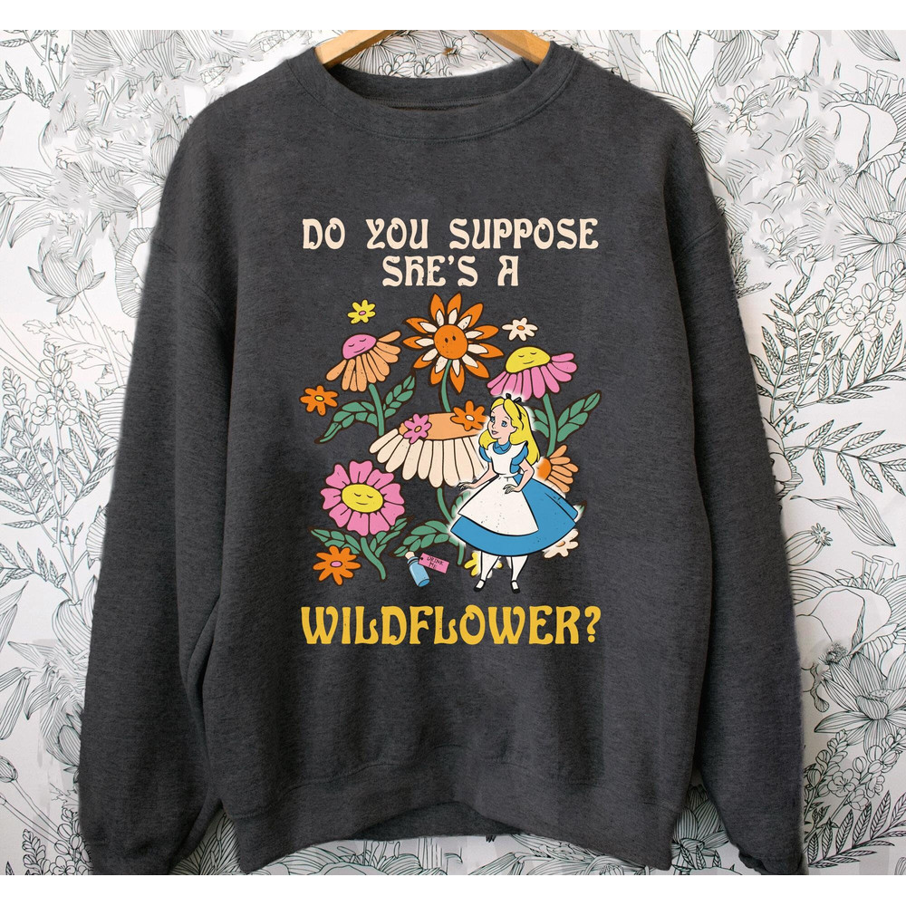 Retro 70s Alice In Wonderland Do You Suppose She’s A Wildflower Shirt Walt Disney World Disneyland Trip Outfits Magic Kingdom - 4.jpg