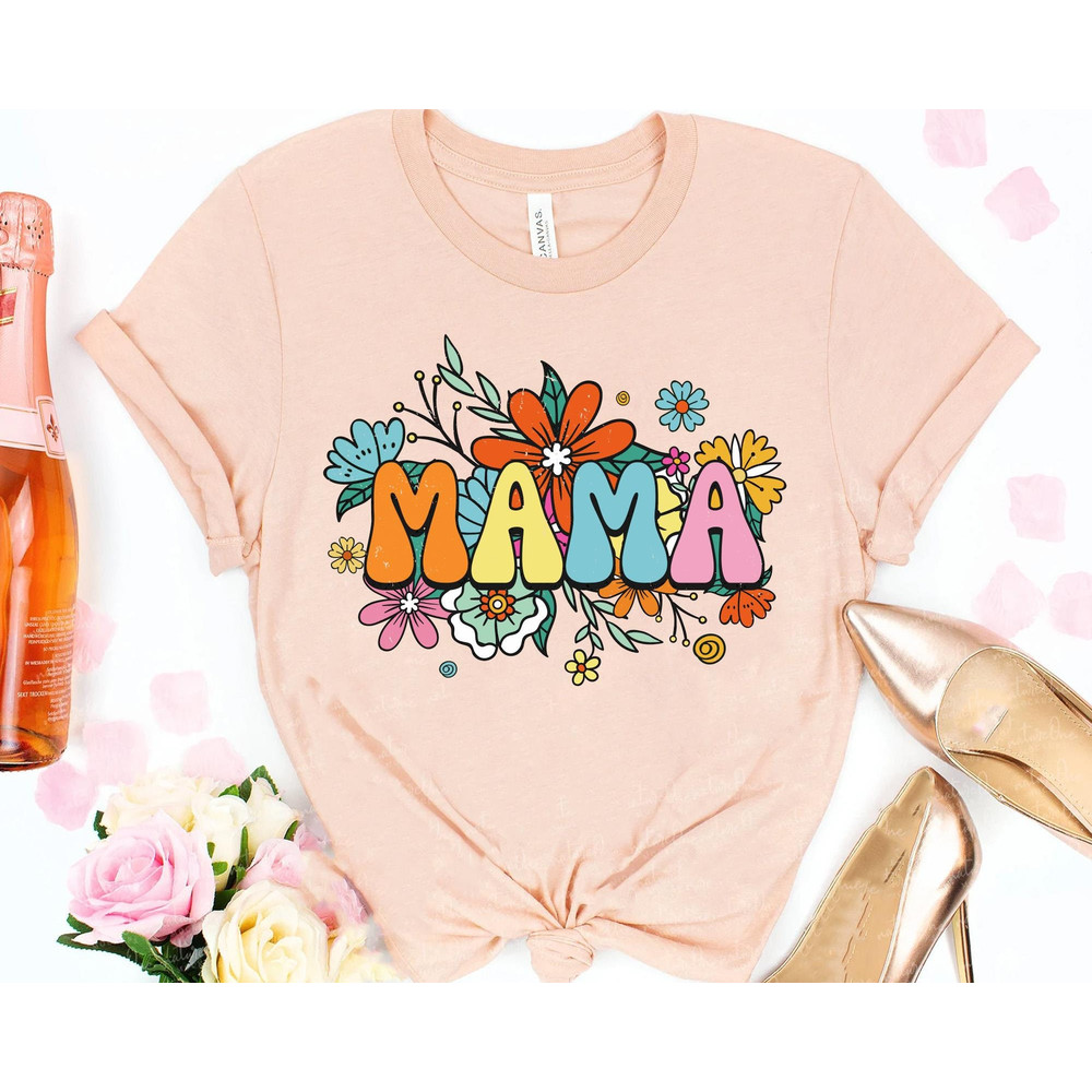 Retro 70s Floral Mama Shirt Mama Flower T-shirt Mother's Day 2023 Gift For Mom Flower Shirt For Mom Mom Shirt For Mother Day - 3.jpg